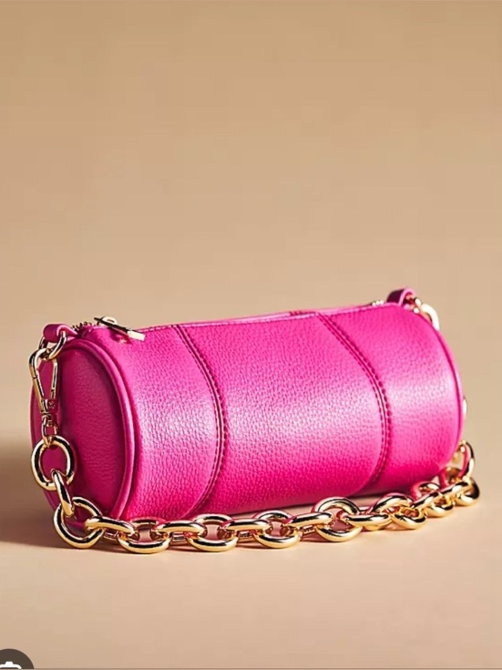 Anthropologie Faux Leather Barrel Shoulder Bag